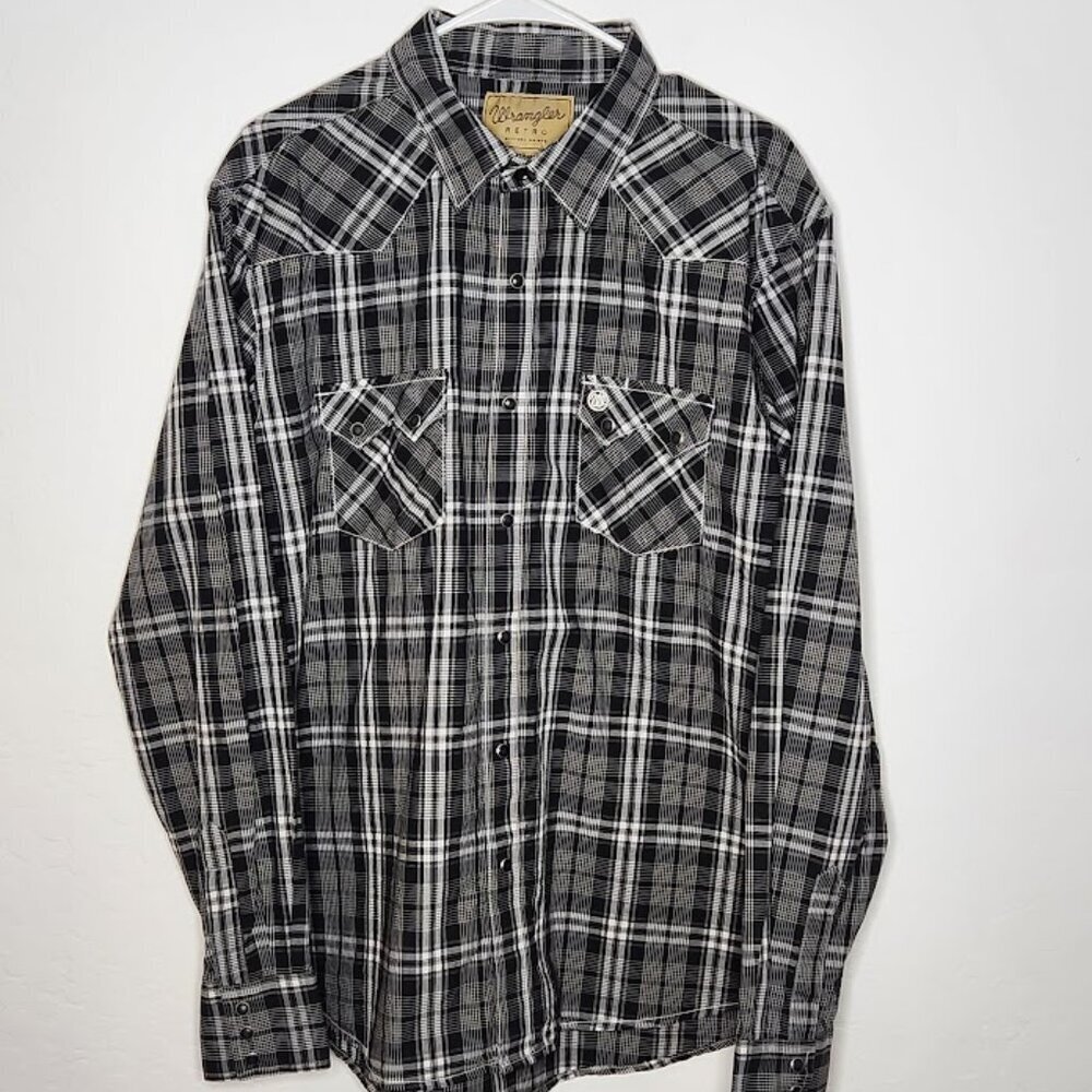 Wrangler Retro Men's Long Sleeve Button-Down Shirt Size XL